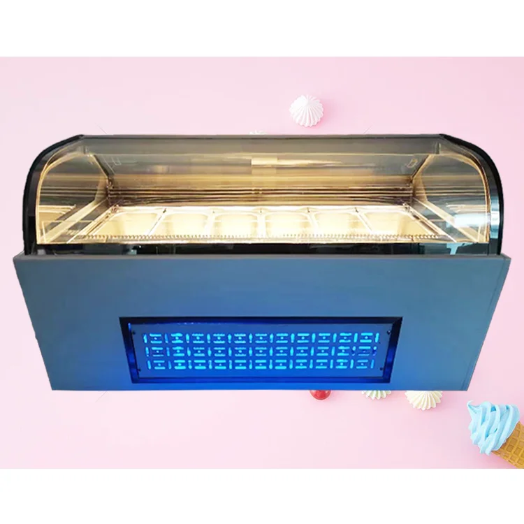 6 Pans Commercial table topmini ice cream showcase freezer  ice cream display freezer