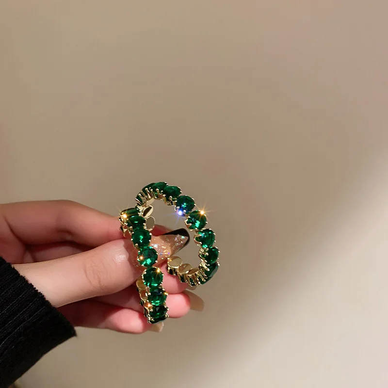 Barlaycs 925 Silver Jewelry Zircon C Shape Luxury Hoop Earrings 2021 Designer Statement Earrings Women Fashion Jewelry Wholesale