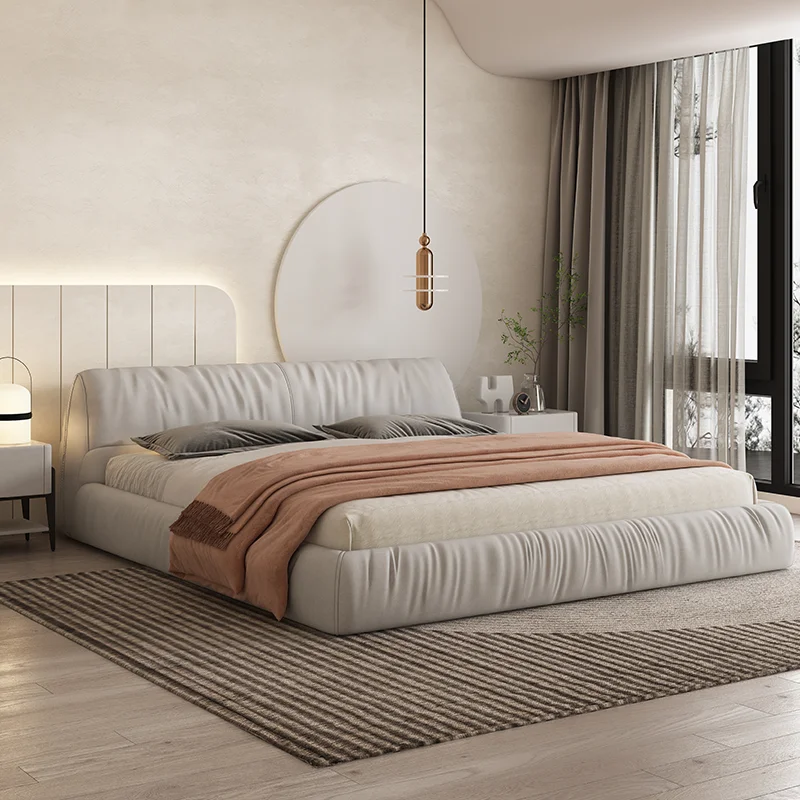 SITU Modern design Luxury Queen King Bed Frame Genuine Faux Leather Tufted Headboard Upholstered Platform Bed