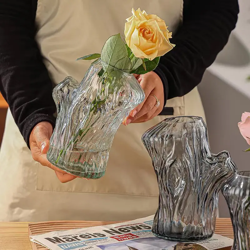 Popular Machine Made Tabletop Round Modern Clear Terrarium Decorative Glass Vase For Home Decor