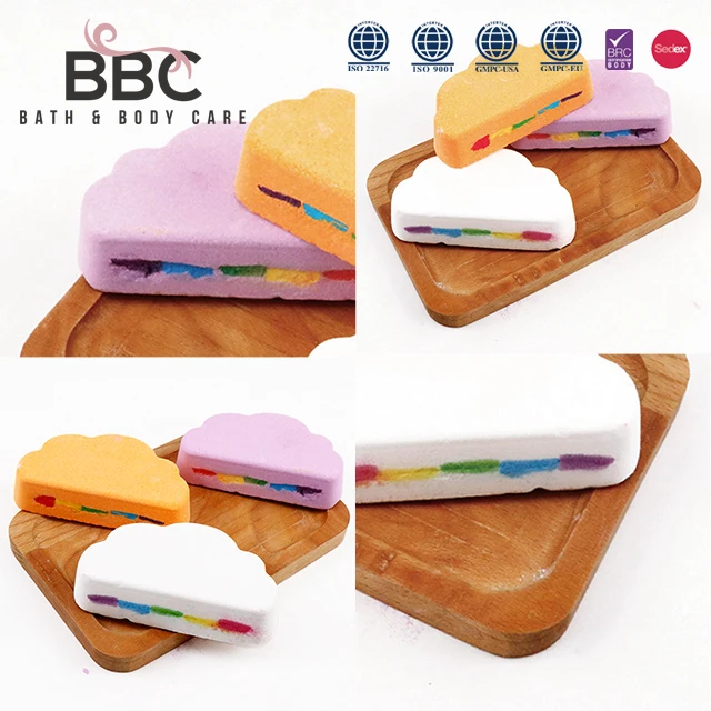 Customized colorful natural bath spa gift set oem 180g bath fizzer