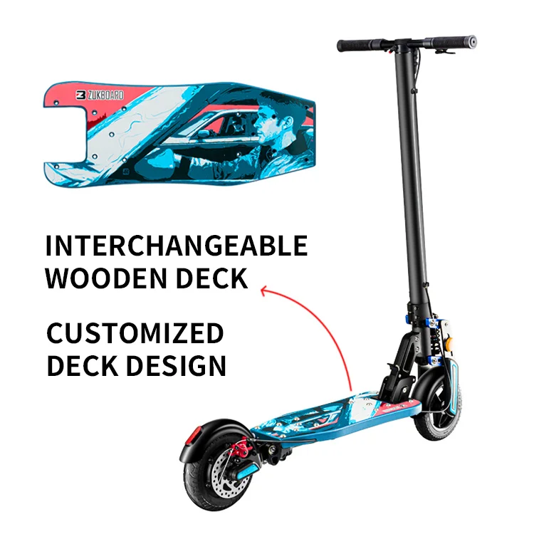 Dual suspension foldable portable electric kick scooter with 9.0 ah lithium battery (ZUKBOARD CITY)