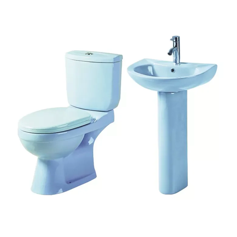 Modern style ceramic sanitary ware two piece toilet bowl color bathroom wc toilet and basin toilet set