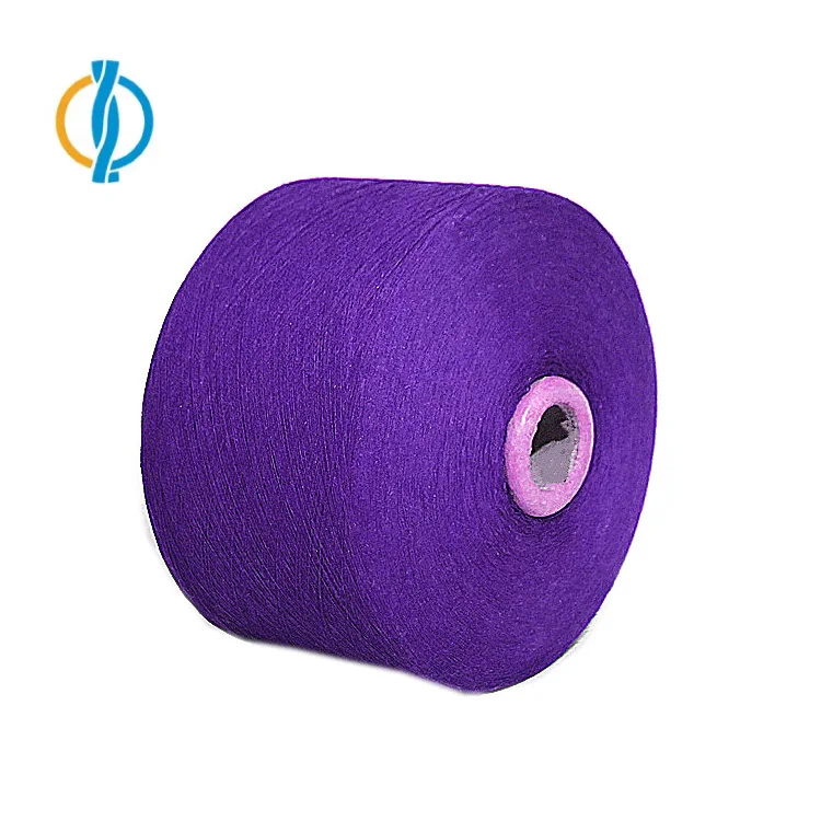 20s/1 18s/1 purple color yarn cotton 30 polyester 70 blended recycled yarn open end for circular knitting machine