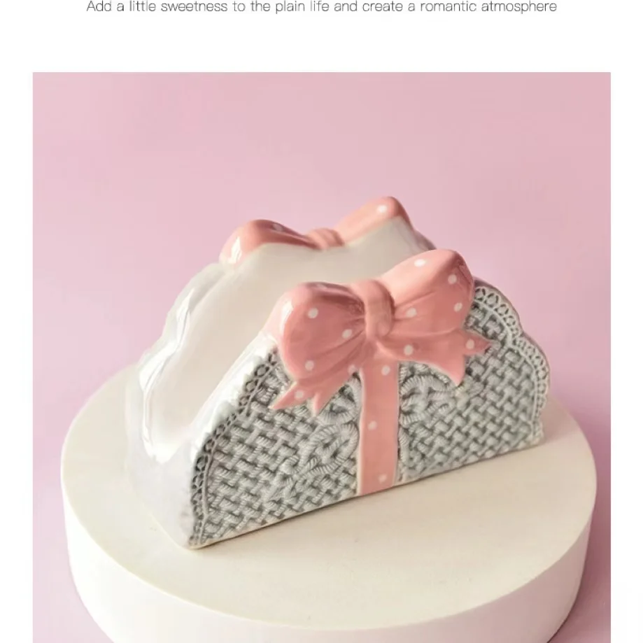 Creative Relief Napkin Rack For Kitchen Table Vertical Storage Rack Coffee Shop Ceramic Tissue Holder