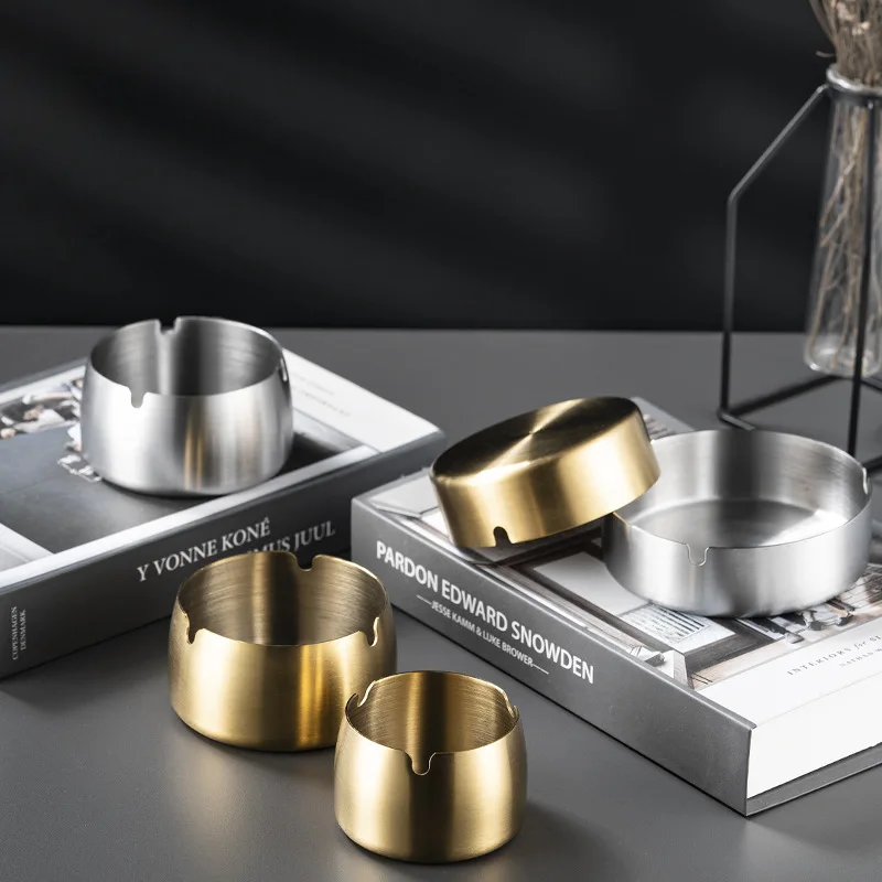 XZX Custom Silver Car Cigarette Gold Bar Ashtray Stainless Steel Cigar Ashtray