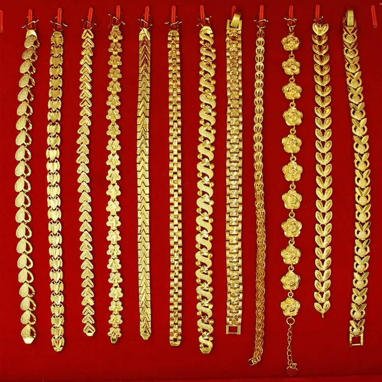 Лидер продаж ювелирные изделия из Дубая с золотым покрытием 18 карат 24 позолоченный браслет женские золотые украшения