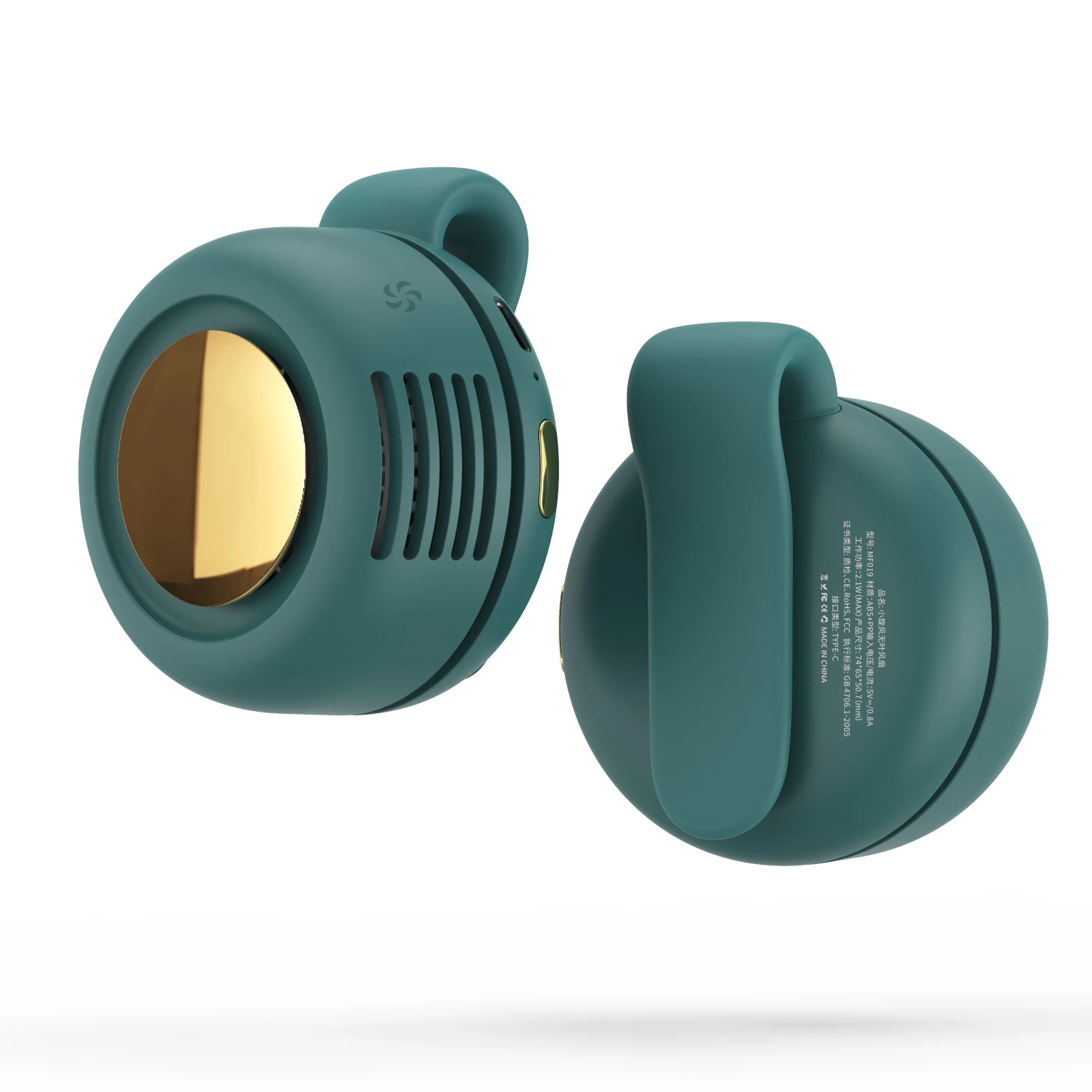 2024 New Fashion Portable Leafless 360 Adjust Mini Fan Custom Colorful Small Rechargeable Wearable Cooling Mini Fan