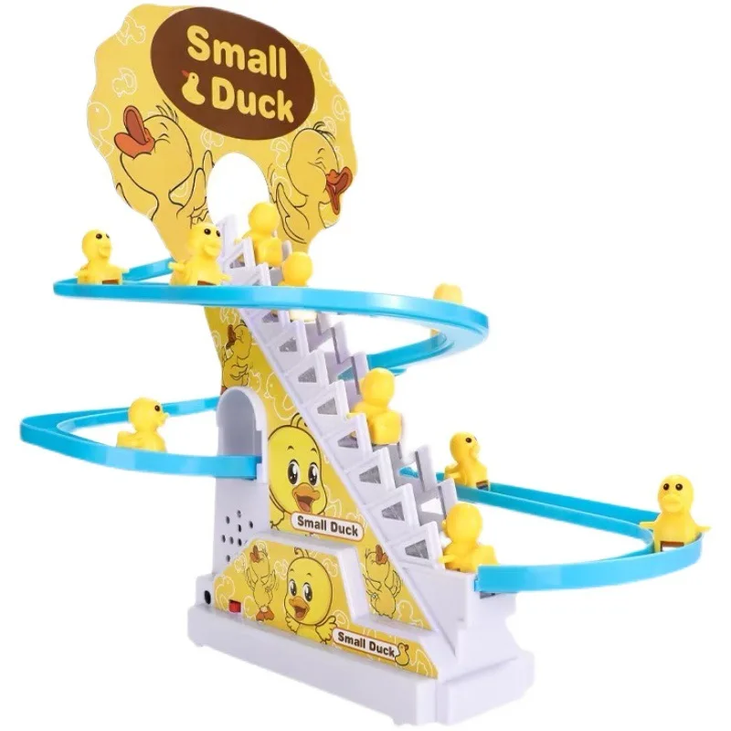 Zhiqu Toys Unisex DIY Electric Slide Puzzle Popular Educational PC Plastic Duckling Climbing Stairs Track Baby Puzzle Game