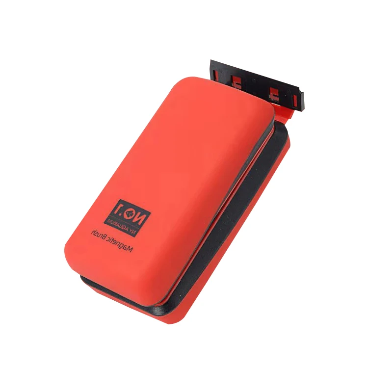 Aquarium cleaning with strong magnetic brush for algae removal and algae removal