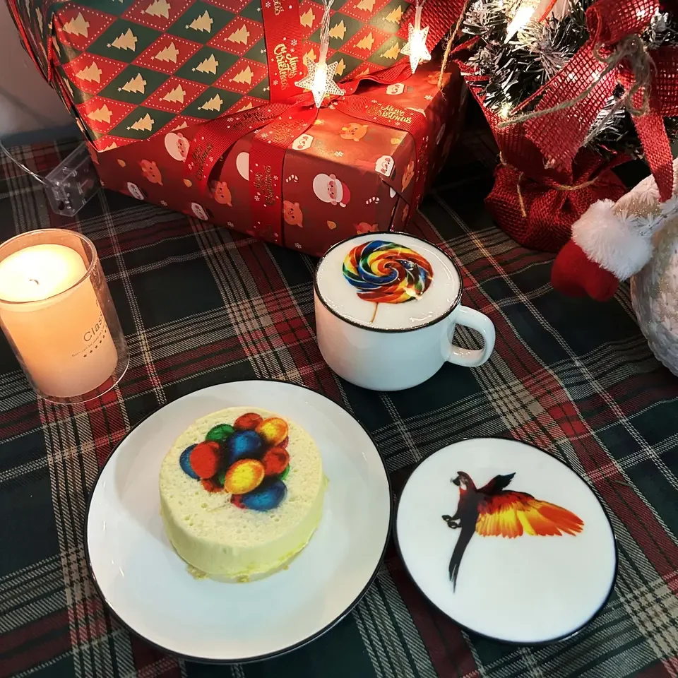 Edible ink inkjet printer for coffee shop restaurant canteen dining cake candy coffee printing machine rice paper printer wholes