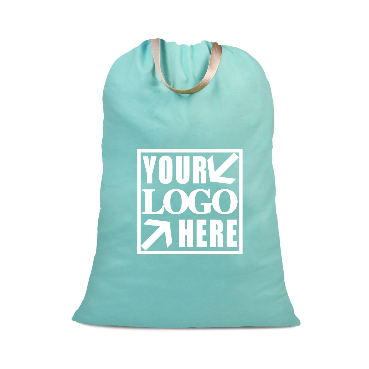 New hot sale eco-friendly material recyclable large capacity drawstring laundry bag custom LOGO storage storage bag