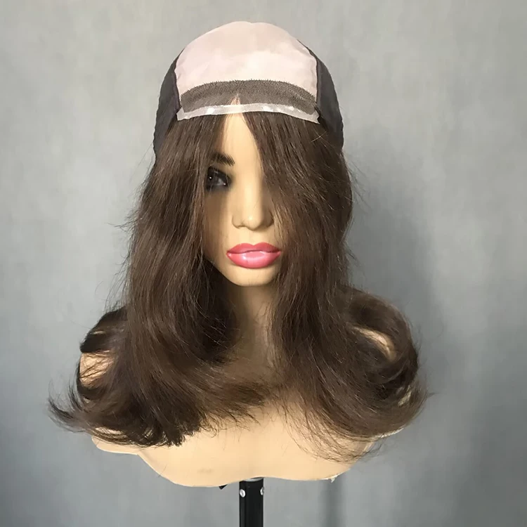 Glueless Silk Top Silicone Medical Wig Replacement European Human Hair For Alopecia Or Cancer Medical Prothesis Wig For Women