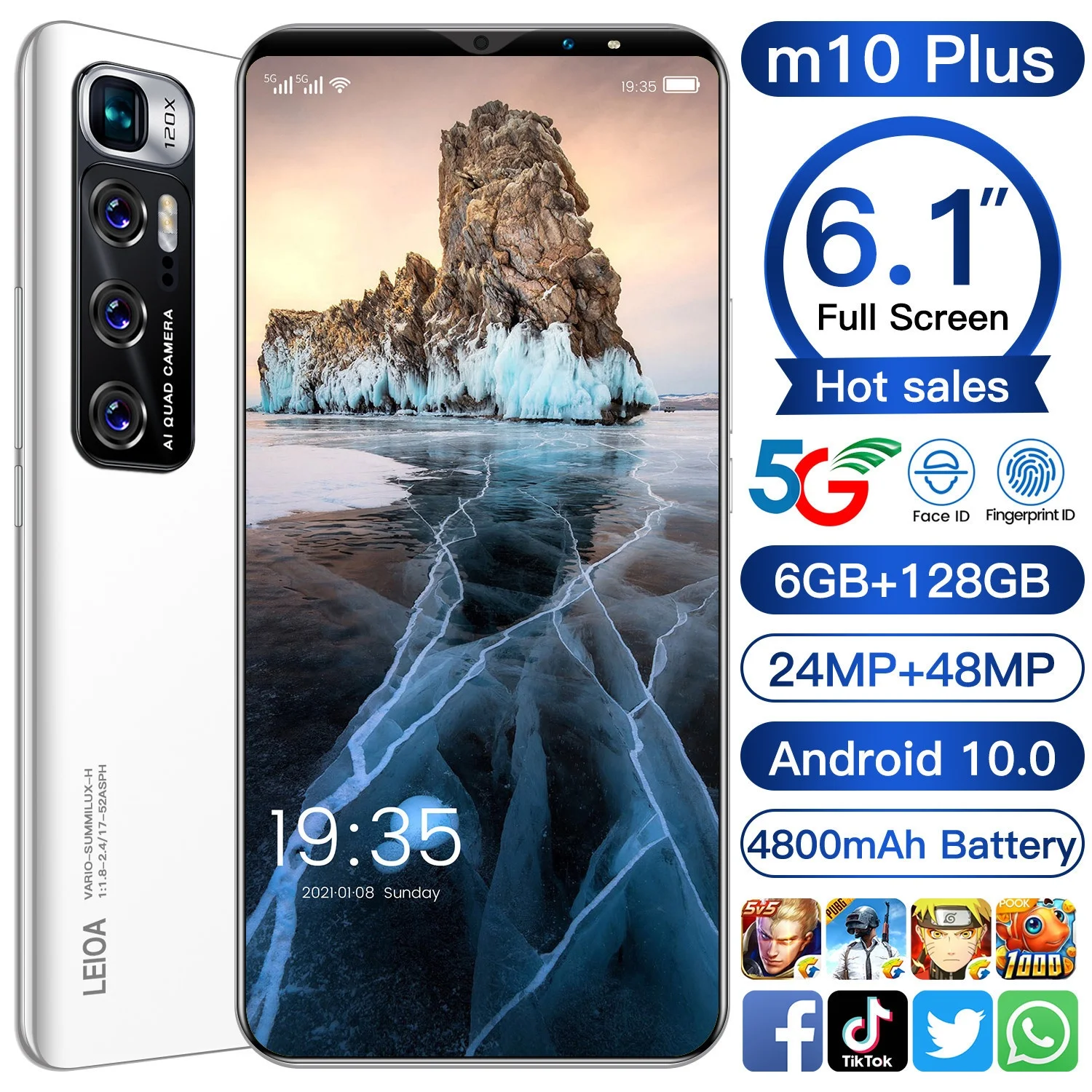  M10 Plus 24mp+48mp Mobile Phone Smart 5g