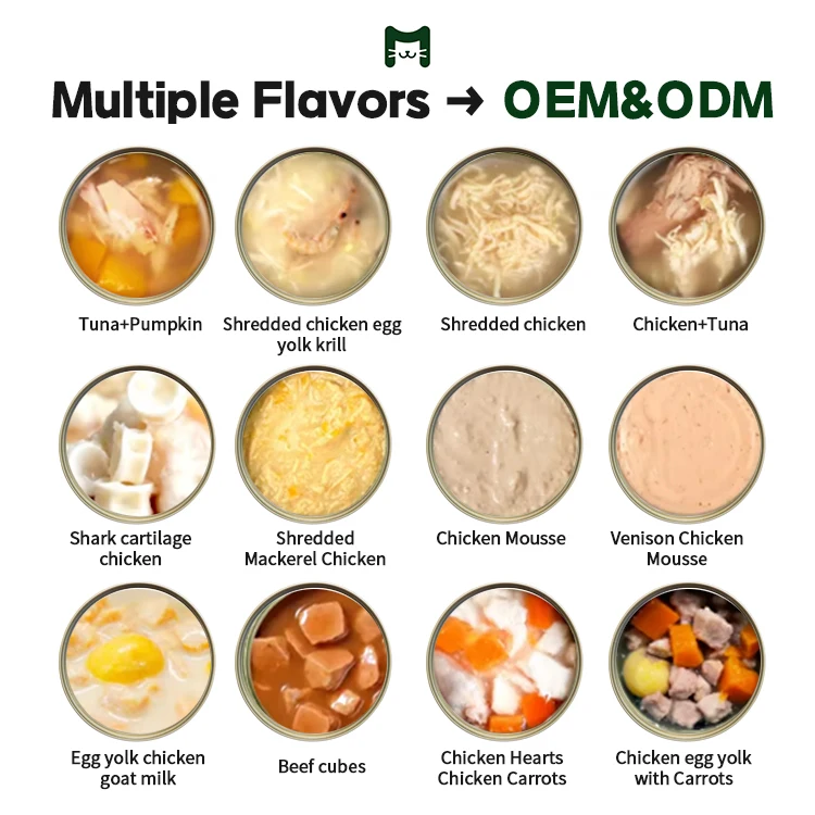 OEM ODM Pet Wet Food Multiple Flavors Cat Dog Snack Cans Dog Wet Pet Food Canned Dog Wet Food