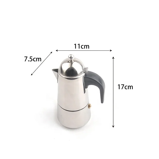 Stainless Steel Coffee Pot Classic Cafe Maker Moka Pot Suitable for induction cookers