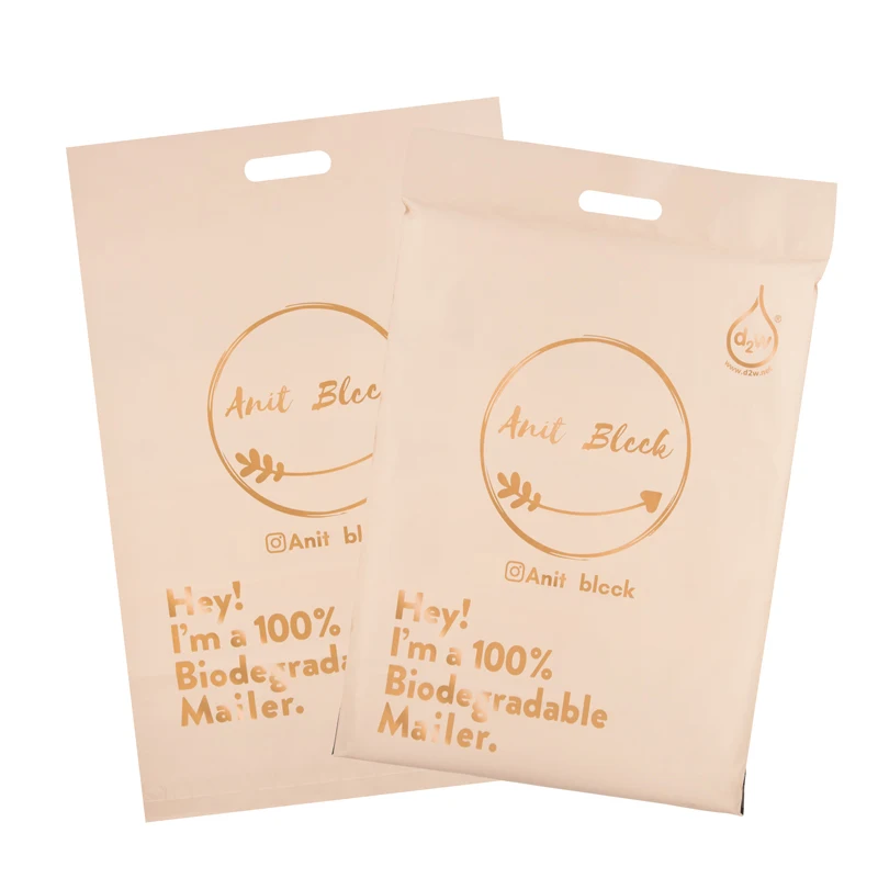 Matte Plastic Eco-Friendly Poly Mailer with Handle Mailing Envelope Packaging Bag for Garment for Shipping Courier Made from PE