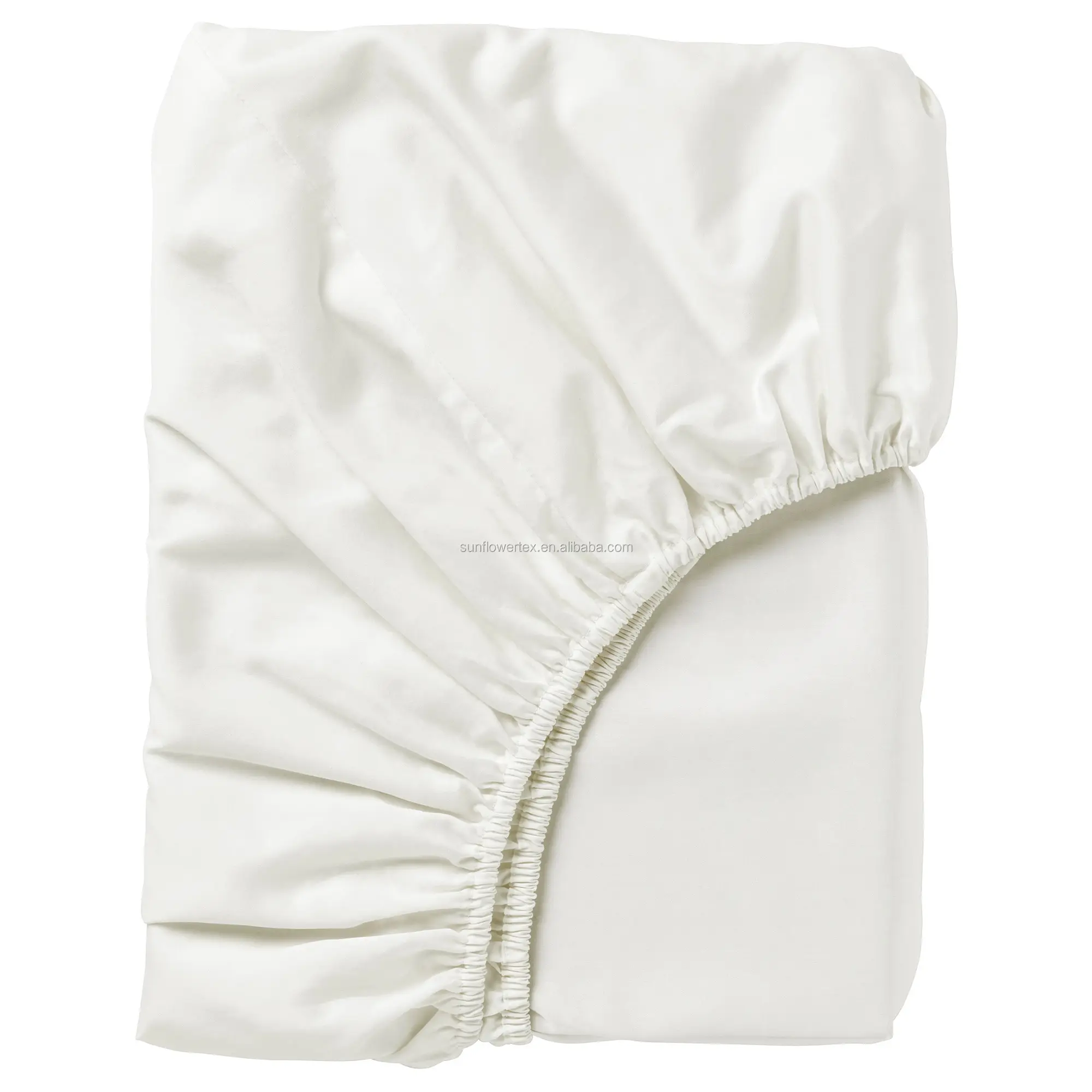 
Home and hotel Fitted Sheet 200T Cotton Polyester Flat Sheet White 