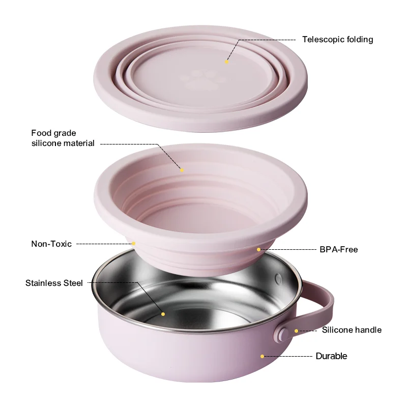 2024 New Arrival Dog Bowl 30 Oz Stainless Steel Pet Feeding Bowl, Durable Non-Skid Insulated with Rubber Bottom