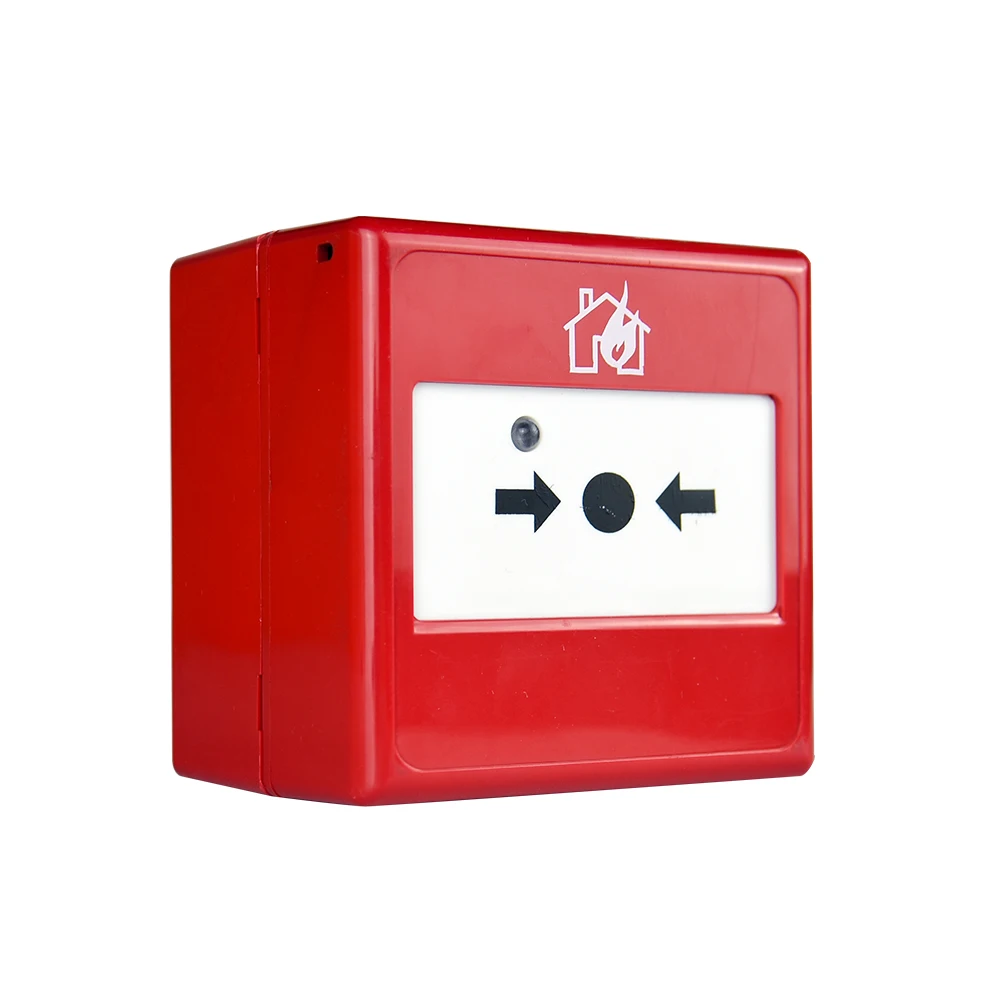 Conventional Manual call Point Push Button Indoor Red Led Fire Alarm Reset  Key Switch Manual Pull Station