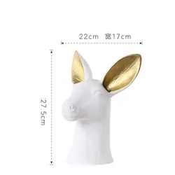 luxury golden elk head rabbit head swan head decorative vase