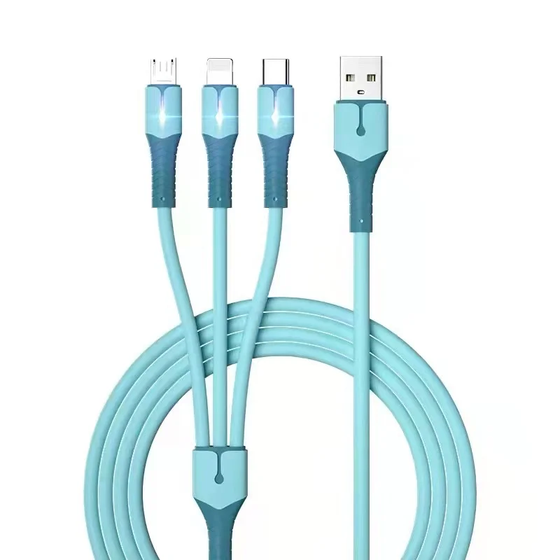 Оптовая продажа USB 3 в 1 кабель для передачи данных мобильного телефона быстрой зарядки нейлоновый