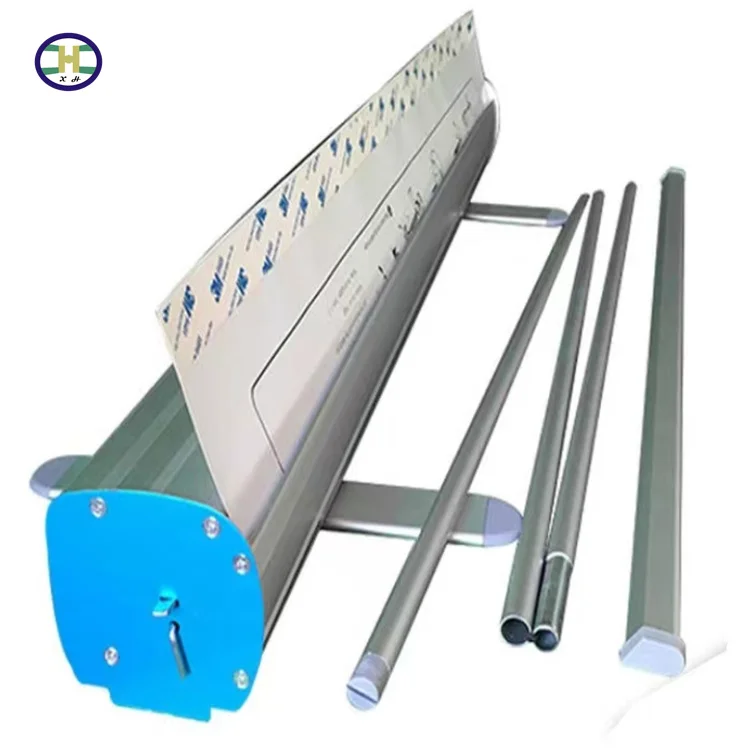 Deluxe aluminum roller shutter display rack advertising banner display rack retractable display rack easy to pull 80x200