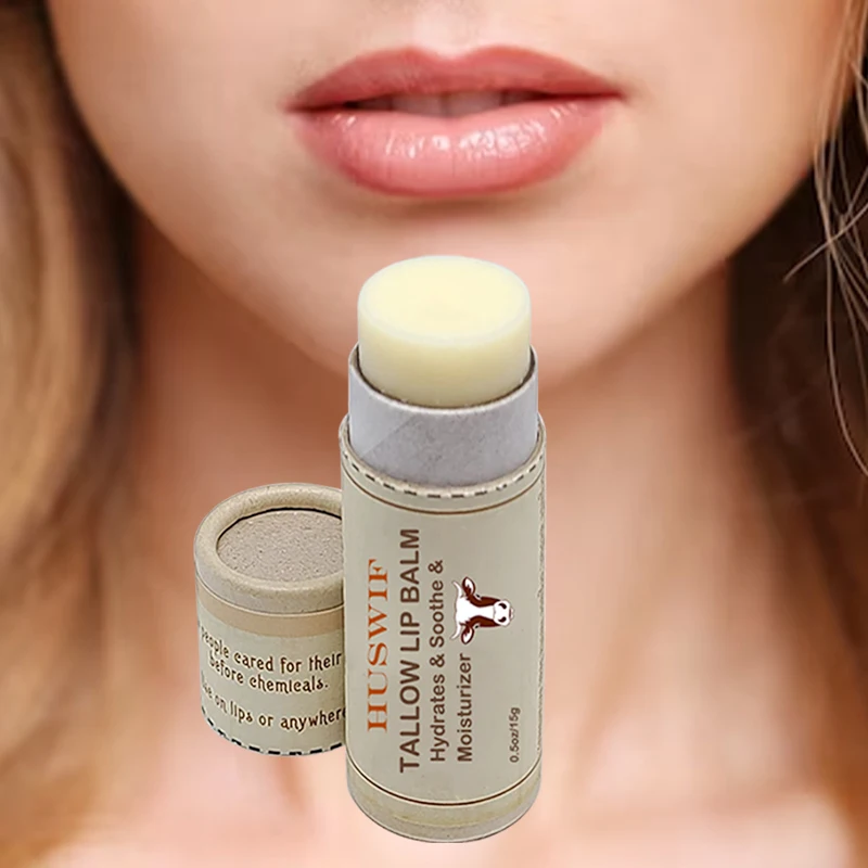OEM Pure Grass-Fed Moisturizing Beef Tallow Lip Balm Hydrates & Soothes Dry Lips