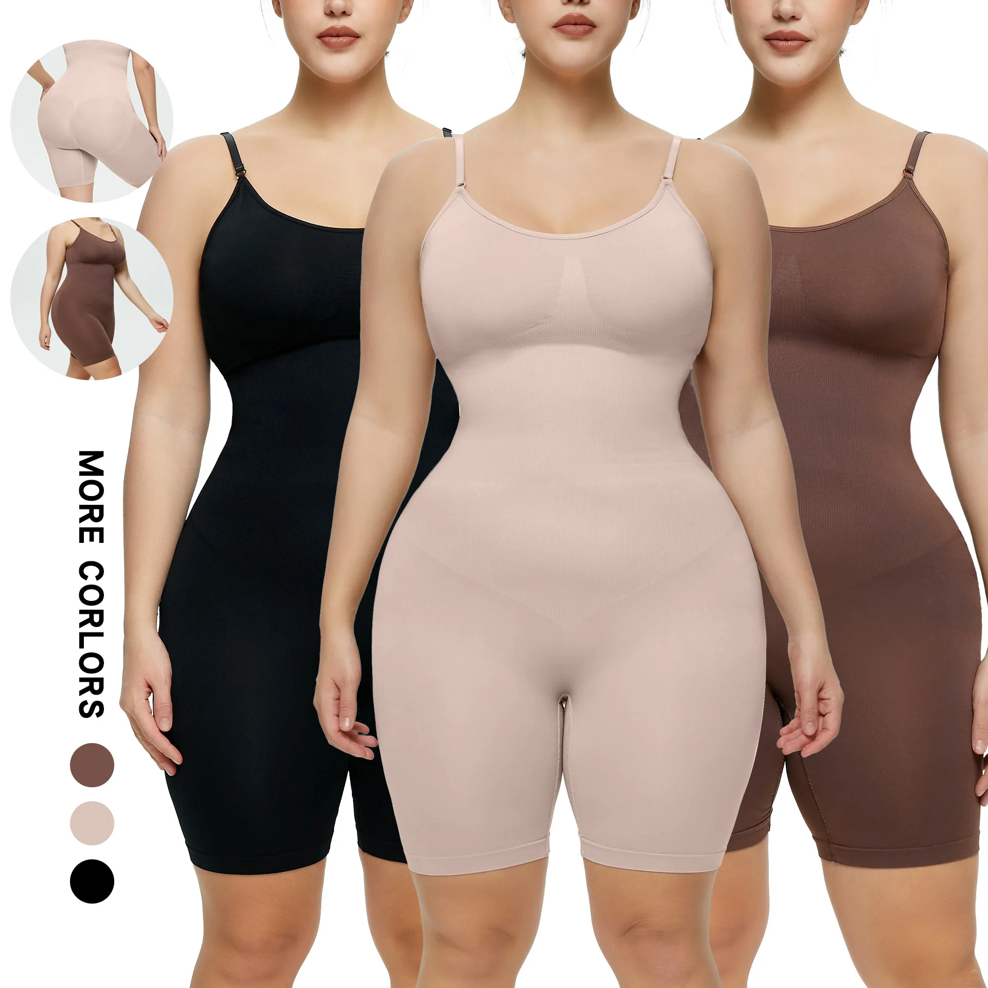 JSN High compression seamless shaperwear bodysuit hip lifting flat angle shapewear for women