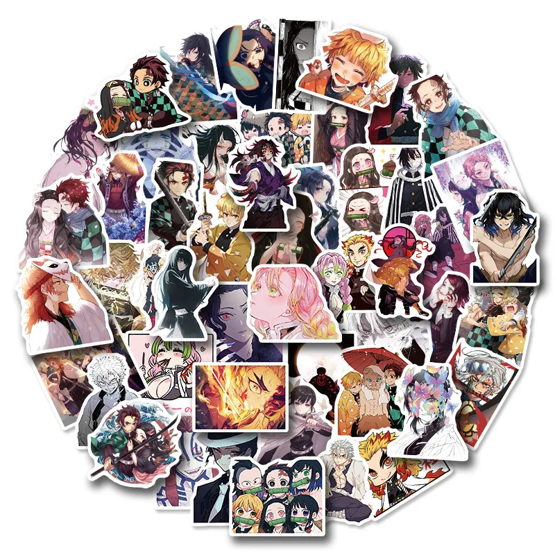 Demon Slayer Blade Japanese anime graffiti sticker personality suitcase skateboard notebook stationery box sticker