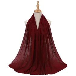 Customize High Quality Striped Pleated Chiffon Hijab Muslim Shawl For Malaysia