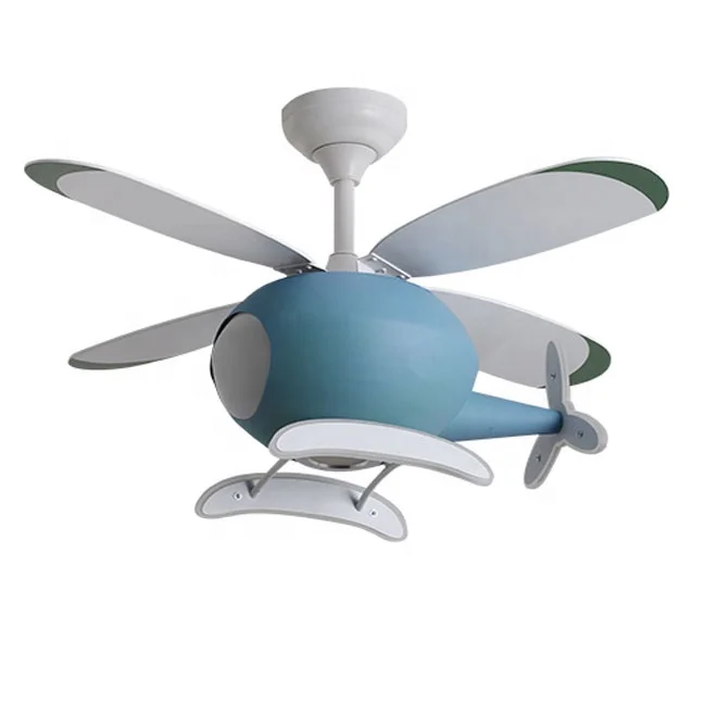 Modern Kids Room Aircraft Chandelier Ceiling Fan with Led  Fan Light LED  Lamp With Remote Control for Kids Bedroom
