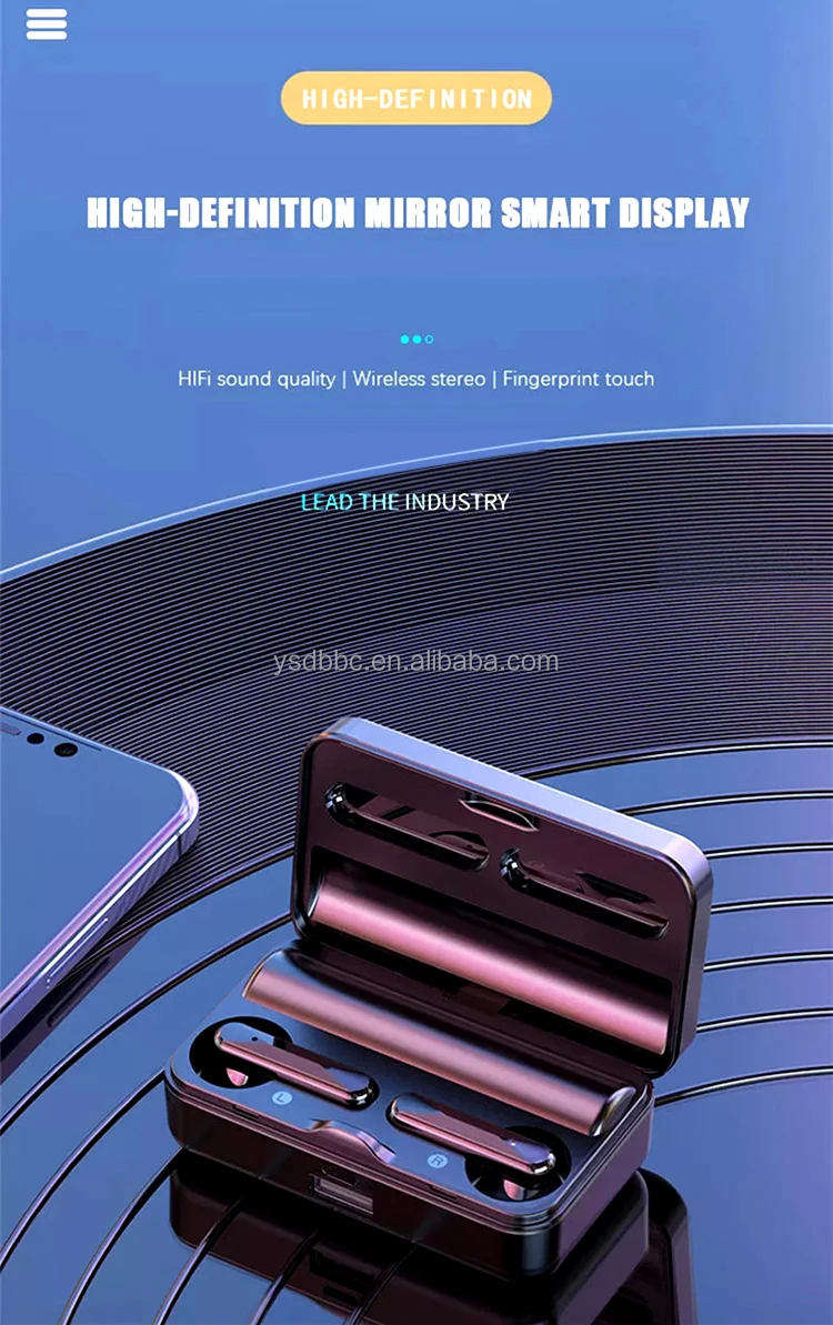 S20 TWS Mirror Earphone earbuds Stereo Sports Waterproof Wireless Headphones 2000mAh Charging Box Headset