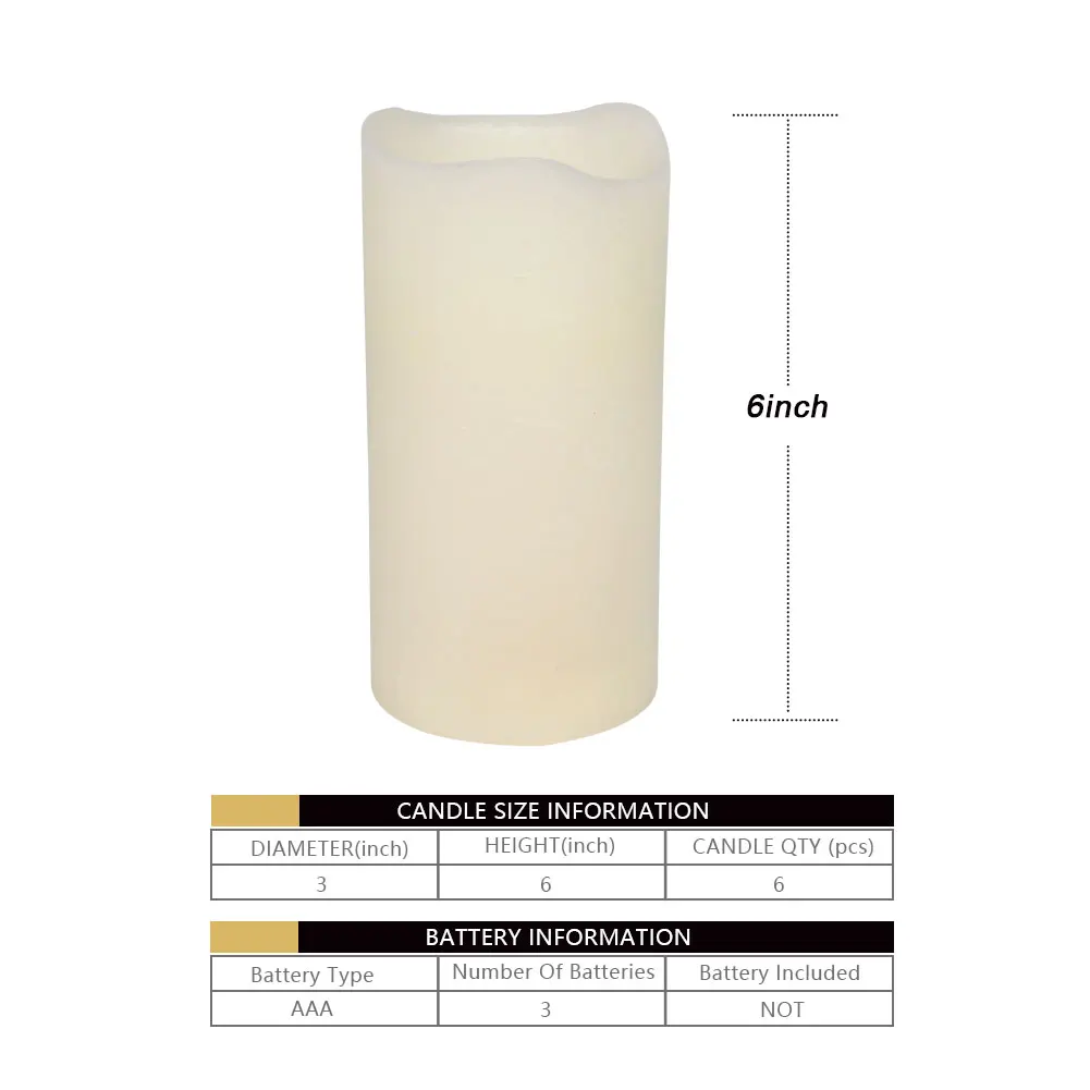 
New arrival luminara flameless battery operated real wax pillar bougie led candle light 