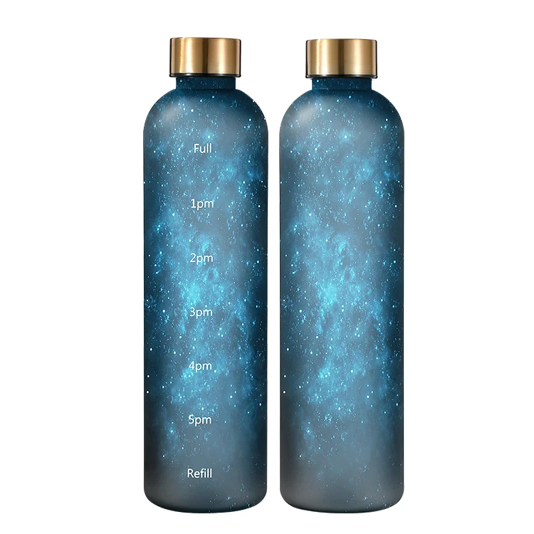 Motivational Sports Tritan Water Bottles Fitness Water Bottle With Time Marker Water Bottle