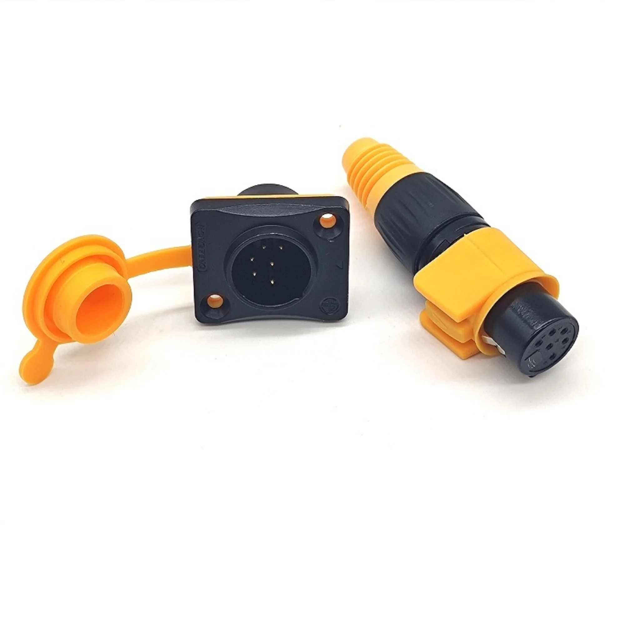 Открытый водонепроницаемый черный IP65 Heavy Duty 6 Pin Cannon разъём