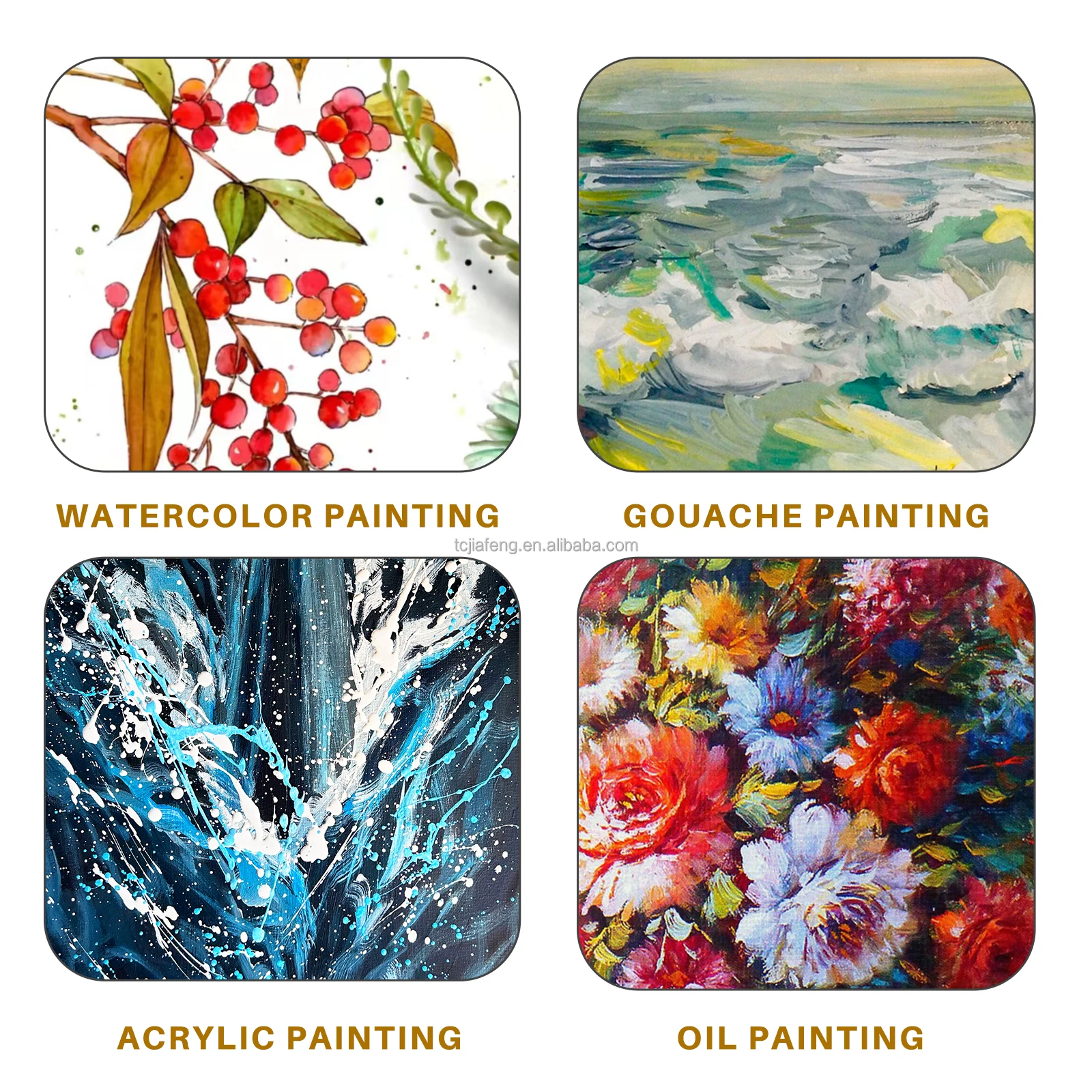 Artecho 32pcs Acrylic Paint Brushes Set with bag Professional  Artist Paintbrushes for Acrylic Watercolor Oil Painting