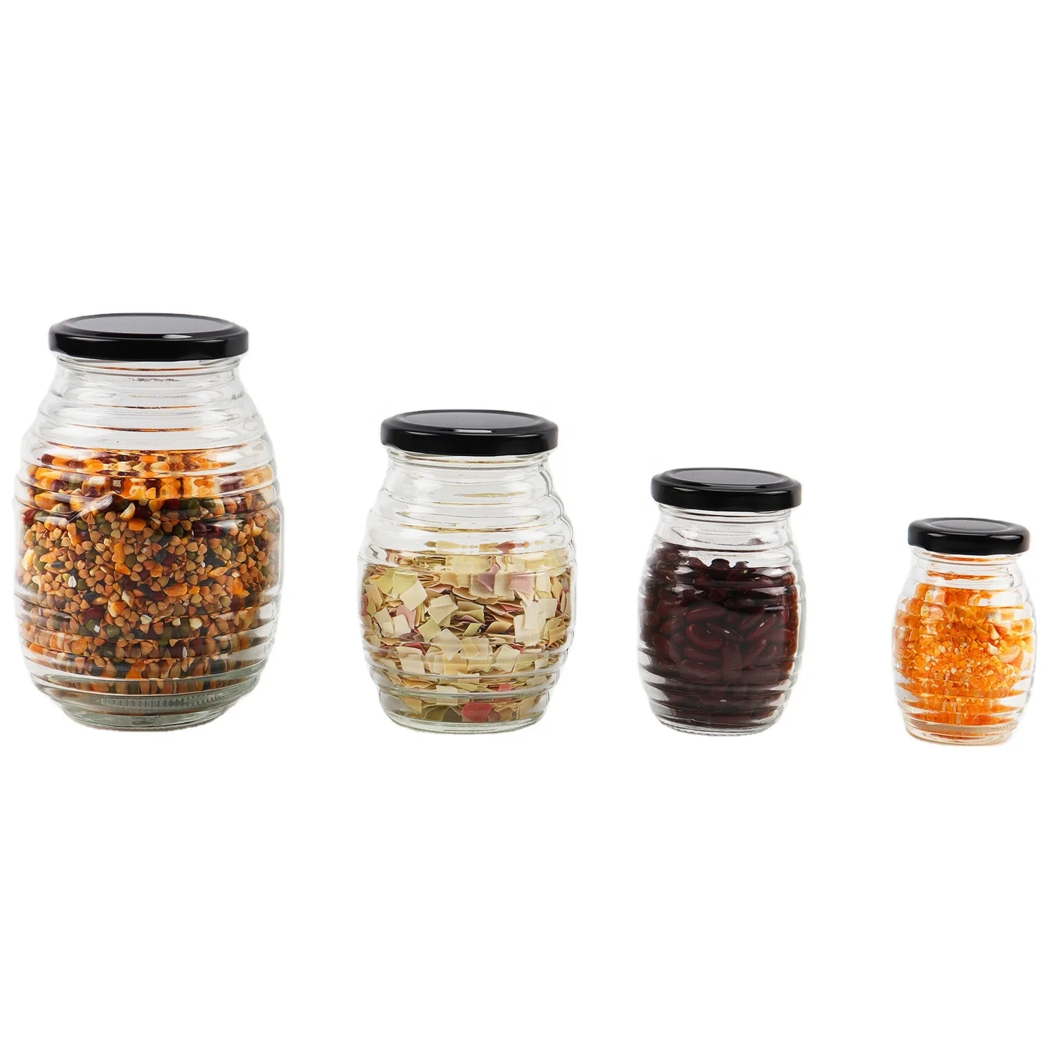 150ml 200ml 300ml 750ml  empty airtight small kitchen storage glass jam jar with for pickle