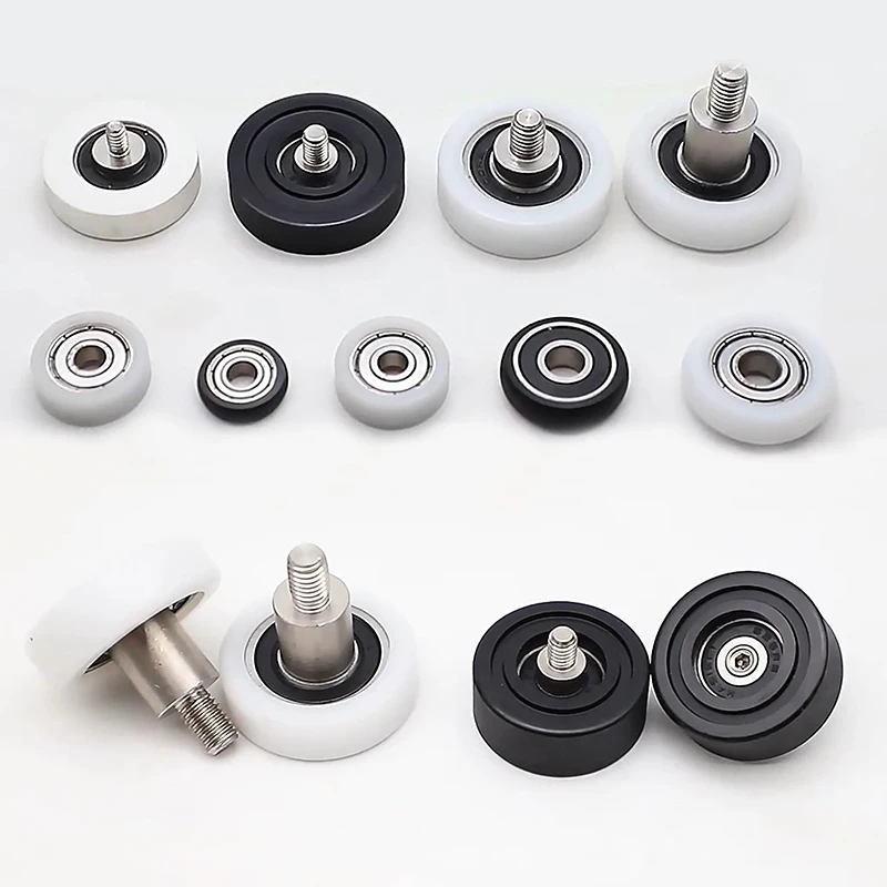 SEMEI PU 4x16x5mm Bearing Roller Small Pulley Wheels Manufacturer Polyurethane Rubber Groove Coated Roller With 604 608 Bearings