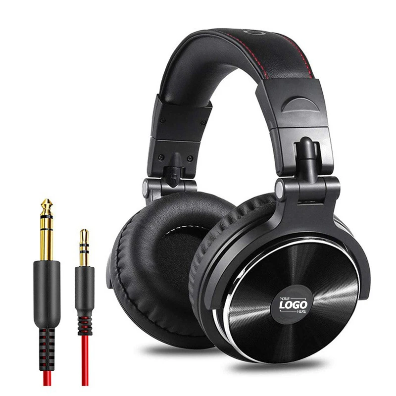 Custom Wired Over Ear Headphones for Podcasting, Mixing, and Gaming - Premium Sound - Black