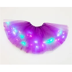 High quality hot sale Cute girl show dress Girls led light skirt Luminous star ballet skirt