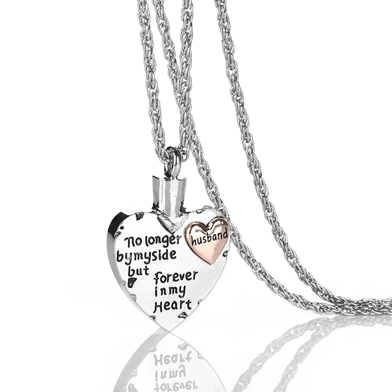 Heart Necklace for Ashes Memorial Ash Urns Waterproof Cremation Keepsakes Jewelry Chain