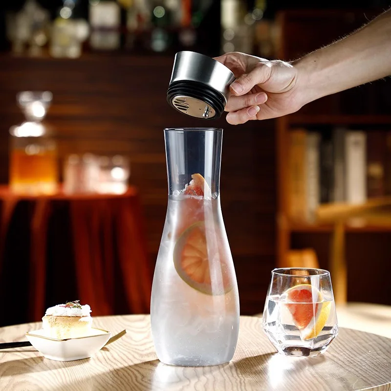 Bar Restaurant Water Bottle 1.1L 1.6L Acrylic Kettle Portable Unbreakable Plastics Juice Lemonade Jug
