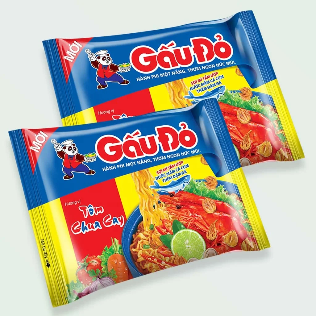 Новая растворимая лапша Redbear с креветками и курицей 65 грамм/упаковка