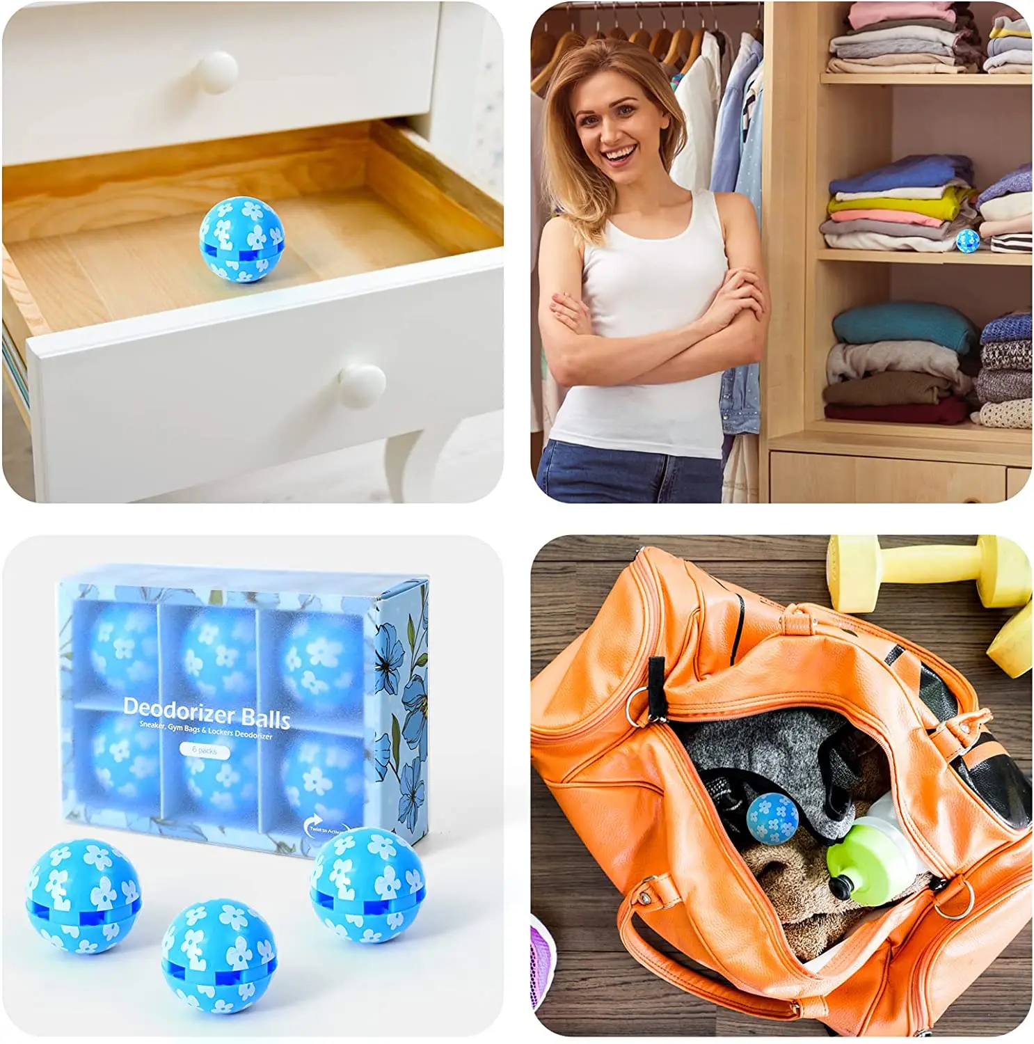 Shoe Deodorizer Odor Eliminator Balls for Sneakers