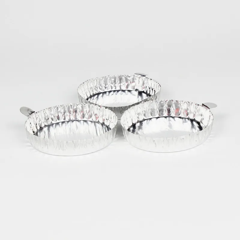 Round Aluminum Container Bakery Food Packing Pudding Cheese Containers Aluminum Foil Baking Cups With Clear Lid