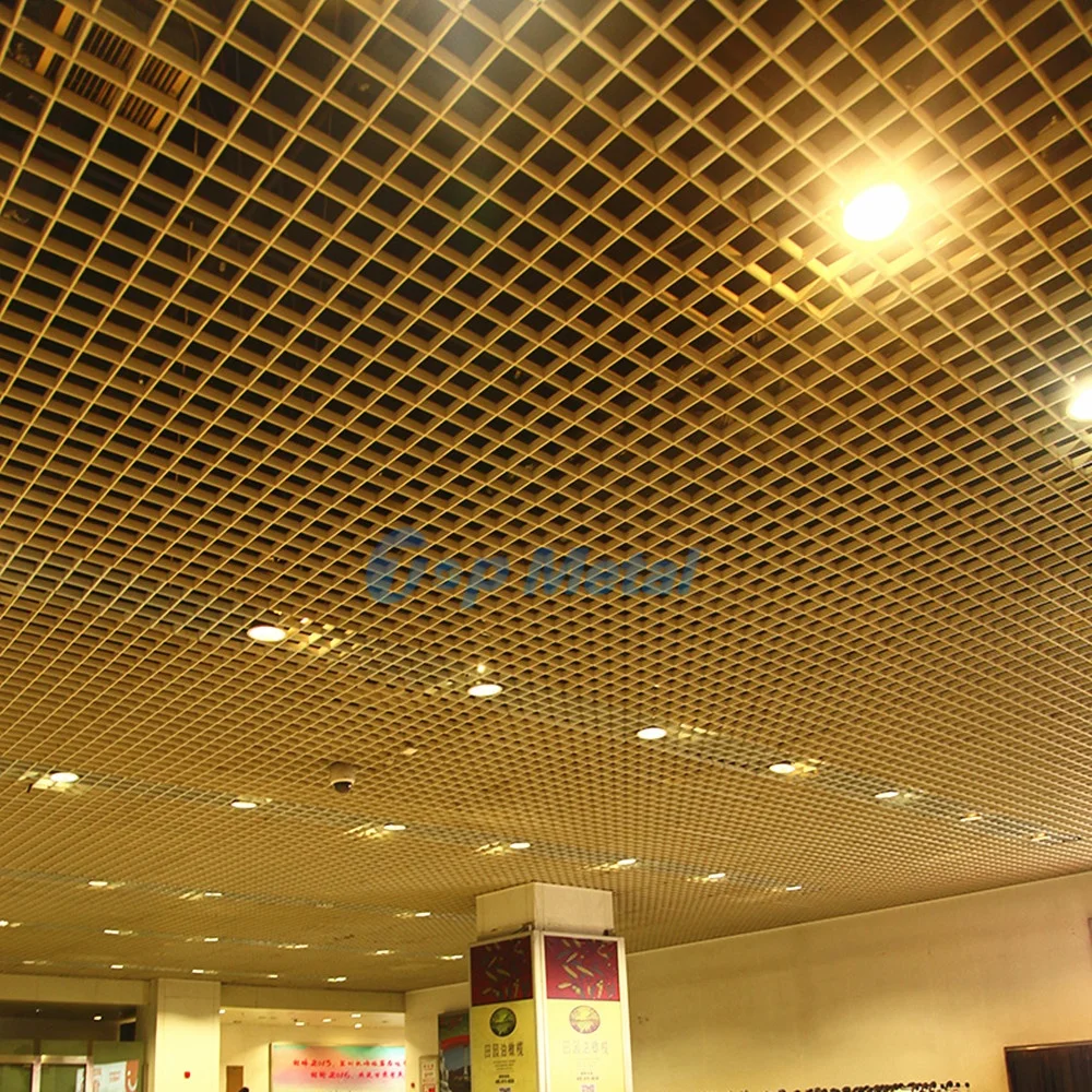 Interior aluminum ceiling square pass grille