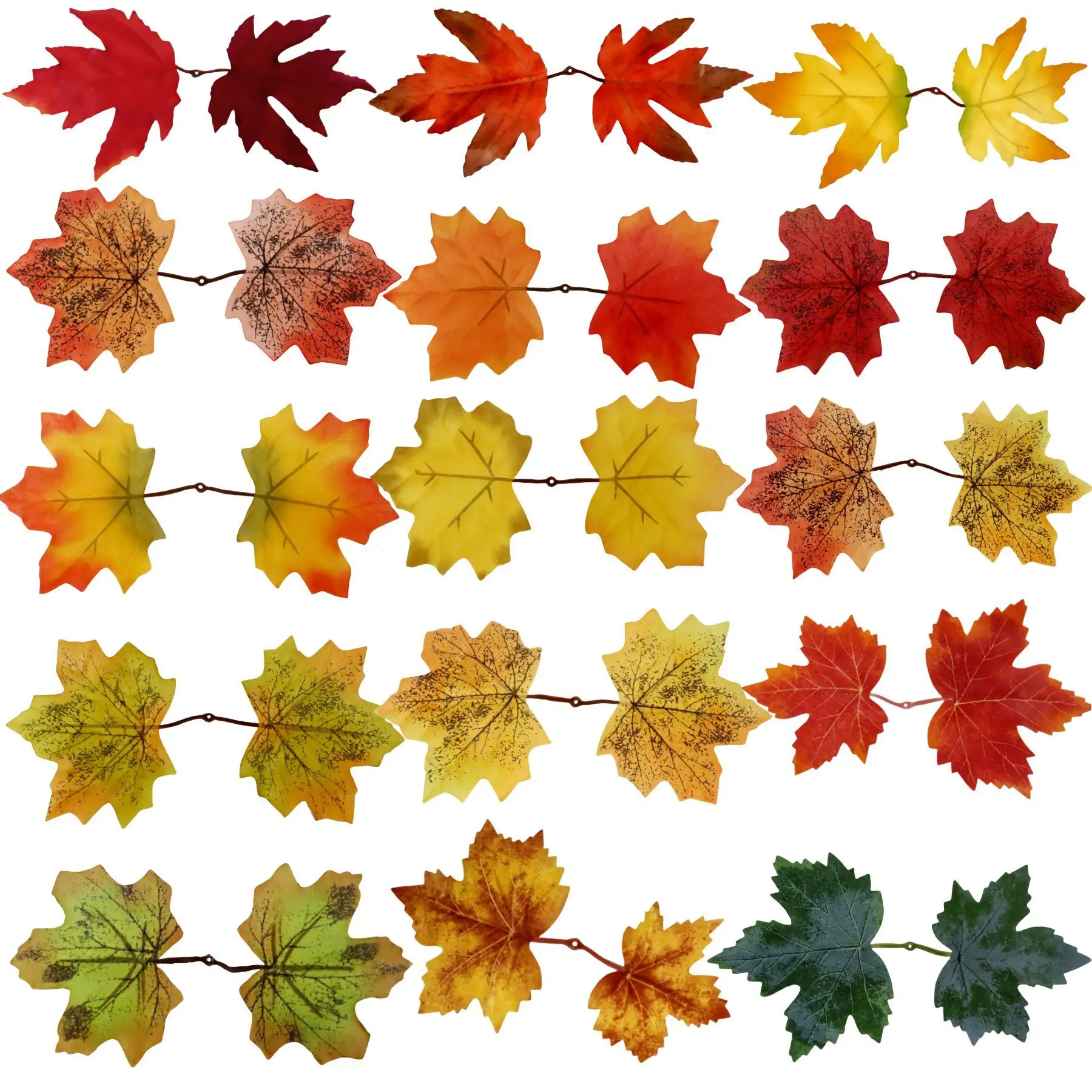 Double Maple Halloween Harvest Festival Wedding Hotel floral decorated yellow autumn leaves simulating artificial maple leaves