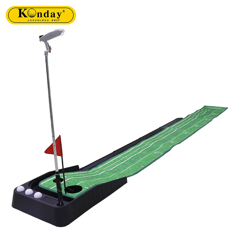 Hot selling Practice Plastic base Indoor Outdoor Golf Putting Mat With Auto Ball Return-Carpet