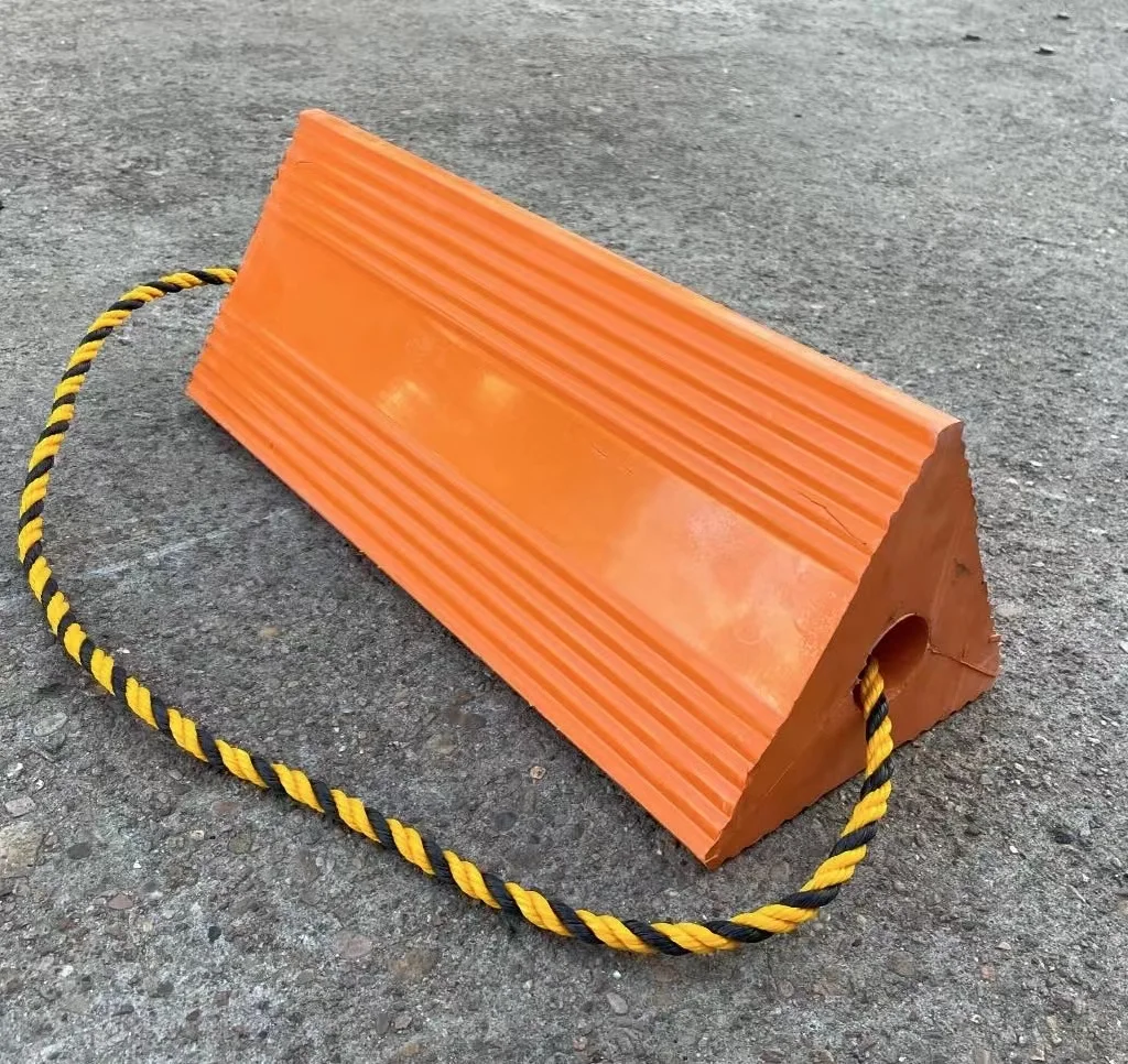 Orange Red Wheel Chock Factory New Design Tire Bumper Solid Rubber  Aircraft Parking Stopper  for Motorcycle, Aircraft, Trailer